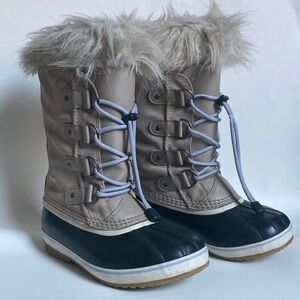 Sorel Youth Joan Of Arctic Suede Waterproof Tall Boots Size 3